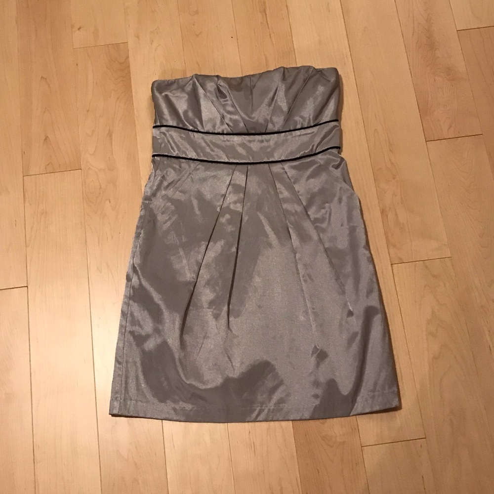 Strapless Silver Dress